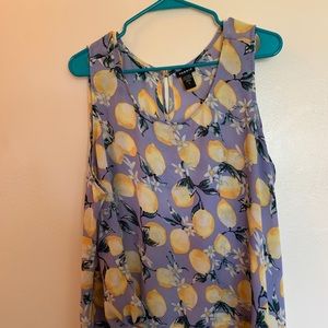 Lemon-pattern tank top